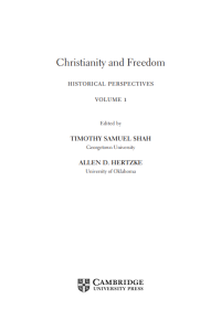 Christianity and Freedom: Historical Perspectives