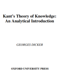 Kant’s Theory of Knowledge: An Analytical Introduction