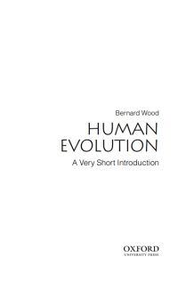 Human Evolution: A Very Short Introduction