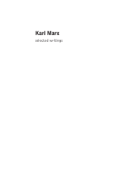 Karl Marx Selected Writings