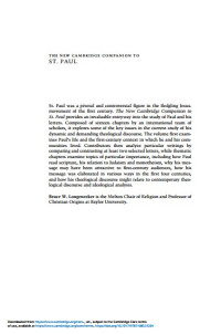 New cambridge companion to ST. PAUL, The