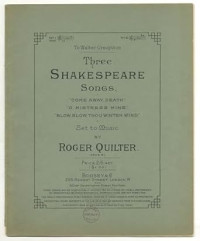 Three Shakespeare Songs 